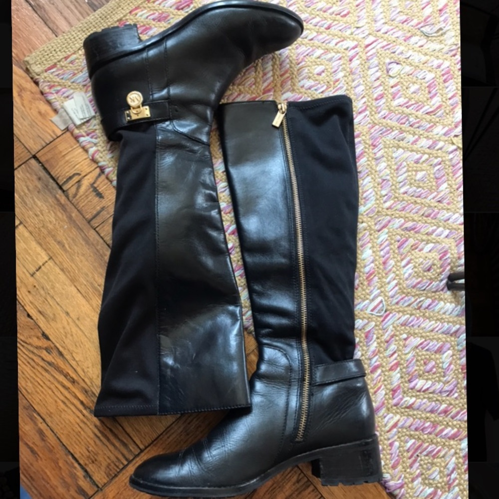 Michael Kors Hamilton Black Riding Boots